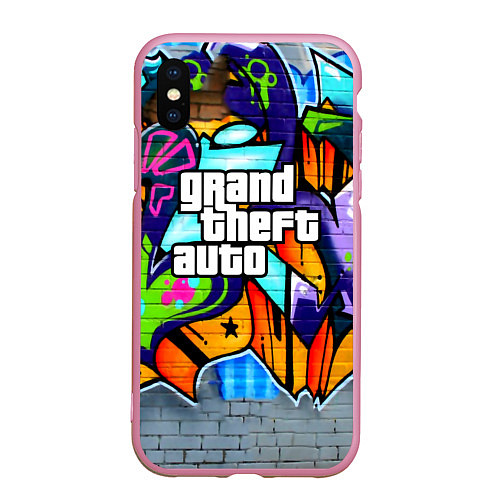 Чехол iPhone XS Max матовый GTA / 3D-Розовый – фото 1