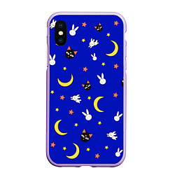 Чехол iPhone XS Max матовый Sailor Moon, цвет: 3D-сиреневый