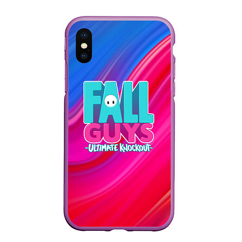 Чехол iPhone XS Max матовый FALL GUYS: Ultimate Knockout / 3D-Фиолетовый – фото 1