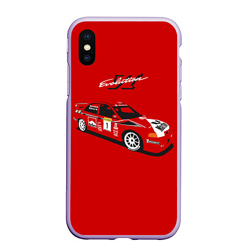 Чехол iPhone XS Max матовый Mitsubishi Lancer Evolution VI / 3D-Светло-сиреневый – фото 1