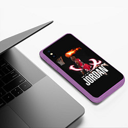 Чехол iPhone XS Max матовый MICHAEL JORDAN, цвет: 3D-фиолетовый — фото 2