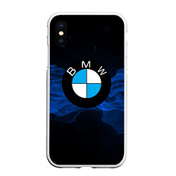 Чехол iPhone XS Max матовый BMW, цвет: 3D-белый