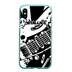 Чехол iPhone XS Max матовый Metallica, цвет: 3D-мятный