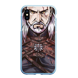 Чехол iPhone XS Max матовый The Witcher, Geralt, Ведьмак,, цвет: 3D-голубой