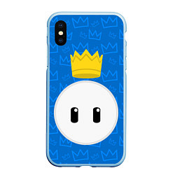 Чехол iPhone XS Max матовый Fall guys, цвет: 3D-голубой