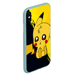 Чехол iPhone XS Max матовый ПикачуPikachu, цвет: 3D-мятный — фото 2