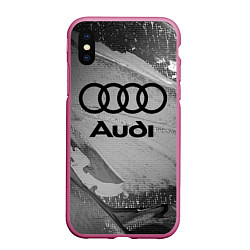 Чехол iPhone XS Max матовый AUDI АУДИ, цвет: 3D-малиновый