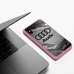 Чехол iPhone XS Max матовый AUDI АУДИ, цвет: 3D-малиновый — фото 2