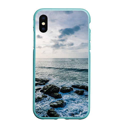 Чехол iPhone XS Max матовый Море / 3D-Мятный – фото 1