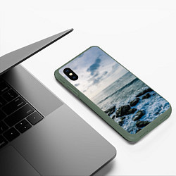 Чехол iPhone XS Max матовый Море, цвет: 3D-темно-зеленый — фото 2