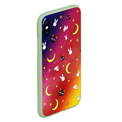 Чехол iPhone XS Max матовый SAILOR MOON, цвет: 3D-салатовый — фото 2