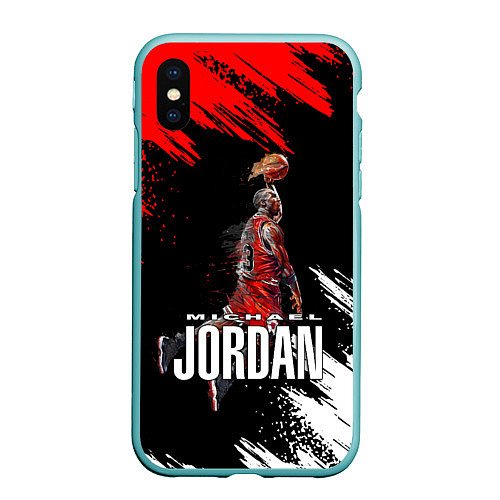 Чехол iPhone XS Max матовый MICHAEL JORDAN / 3D-Мятный – фото 1