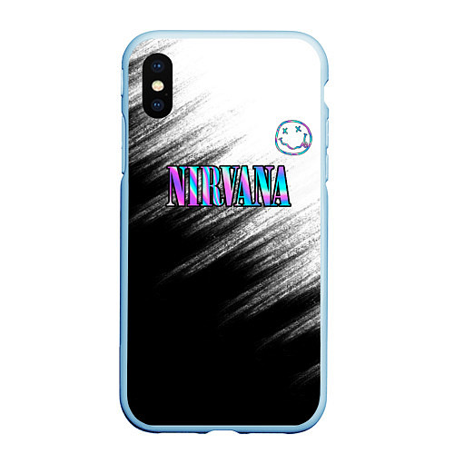 Чехол iPhone XS Max матовый Nirvana / 3D-Голубой – фото 1