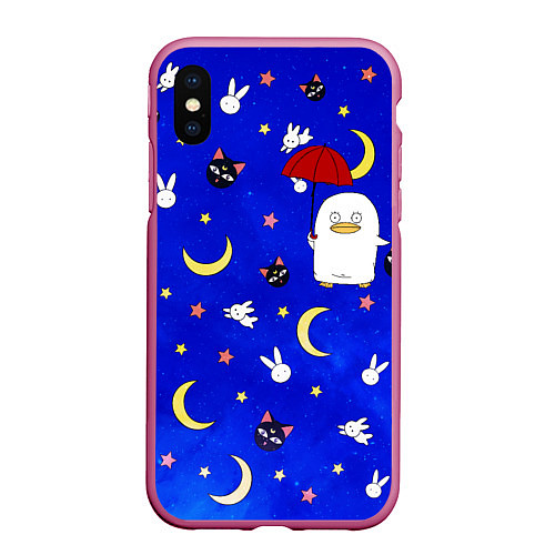 Чехол iPhone XS Max матовый GINTAMA / 3D-Малиновый – фото 1