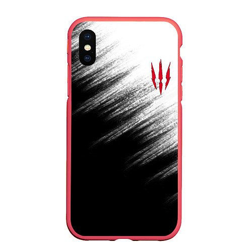 Чехол iPhone XS Max матовый The Witcher / 3D-Красный – фото 1