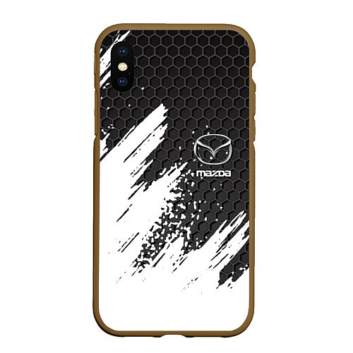 Чехол iPhone XS Max матовый MAZDA / 3D-Коричневый – фото 1