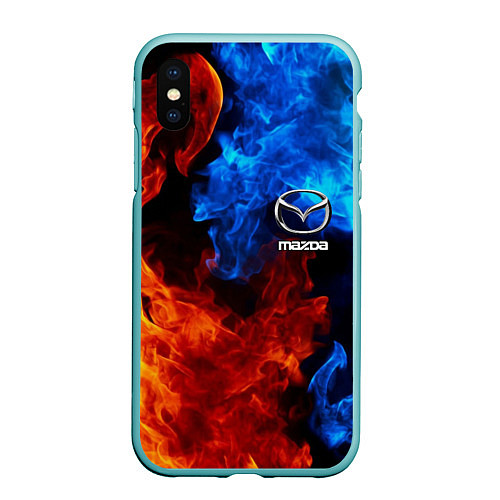 Чехол iPhone XS Max матовый MAZDA / 3D-Мятный – фото 1