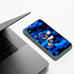 Чехол iPhone XS Max матовый Sonic, цвет: 3D-темно-зеленый — фото 2