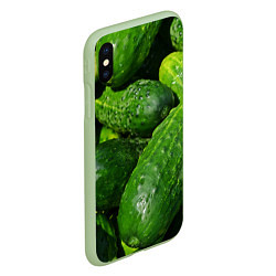 Чехол iPhone XS Max матовый Огурцы, цвет: 3D-салатовый — фото 2