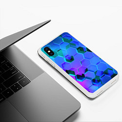 Чехол iPhone XS Max матовый Geometry, цвет: 3D-белый — фото 2