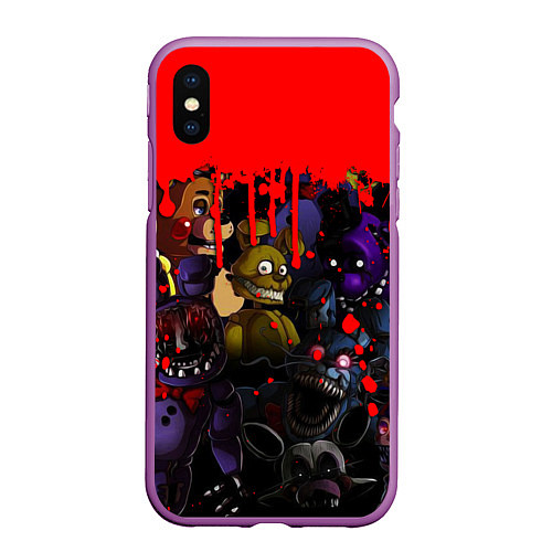 Чехол iPhone XS Max матовый Five Nights At Freddys / 3D-Фиолетовый – фото 1