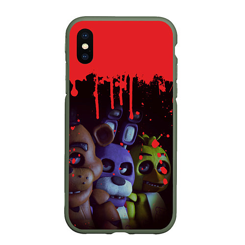 Чехол iPhone XS Max матовый Five Nights At Freddys / 3D-Темно-зеленый – фото 1