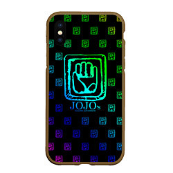 Чехол iPhone XS Max матовый JoJo Bizarre Adventure, цвет: 3D-коричневый