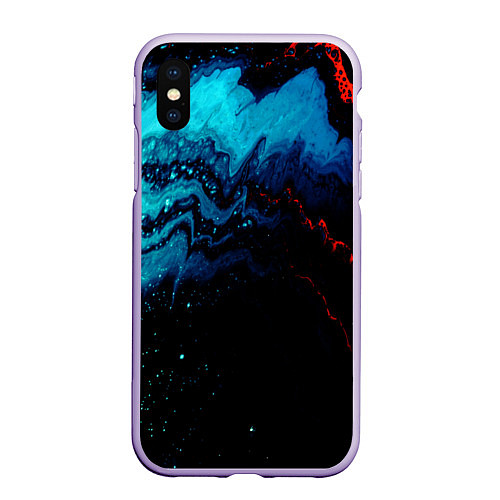 Чехол iPhone XS Max матовый ПЛАЗМА / 3D-Светло-сиреневый – фото 1