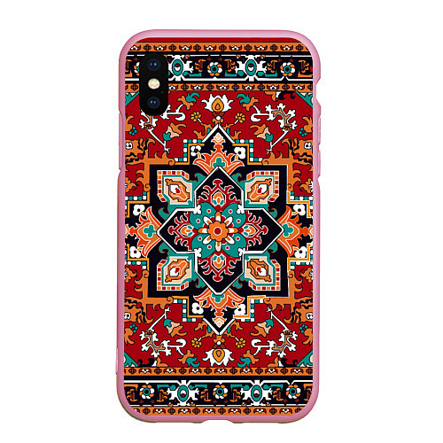 Чехол iPhone XS Max матовый Классический ковер / 3D-Розовый – фото 1