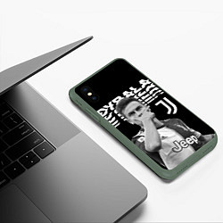 Чехол iPhone XS Max матовый Paulo Dybala, цвет: 3D-темно-зеленый — фото 2