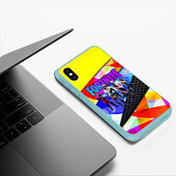 Чехол iPhone XS Max матовый FORTNITE NEW SEASON 2020, цвет: 3D-мятный — фото 2