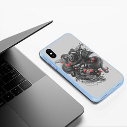 Чехол iPhone XS Max матовый Samurai, цвет: 3D-голубой — фото 2