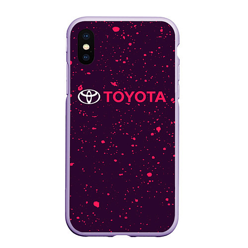 Чехол iPhone XS Max матовый TOYOTA ТОЙОТА / 3D-Светло-сиреневый – фото 1