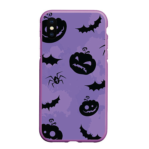 Чехол iPhone XS Max матовый Фиолетовый хэллоуин / 3D-Фиолетовый – фото 1