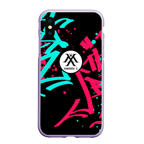Чехол iPhone XS Max матовый MONSTA X / 3D-Светло-сиреневый – фото 1