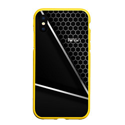 Чехол iPhone XS Max матовый NASA, цвет: 3D-желтый