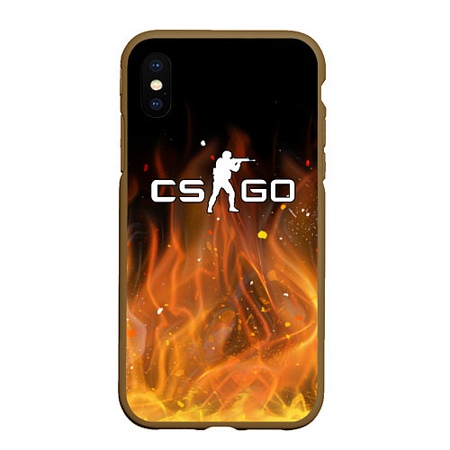 Чехол iPhone XS Max матовый COUNTER STRIKE / 3D-Коричневый – фото 1