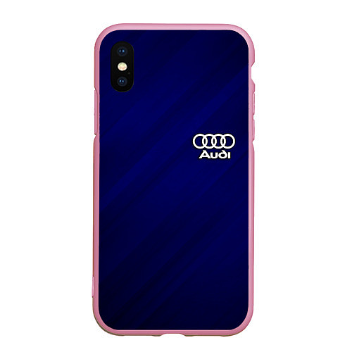 Чехол iPhone XS Max матовый AUDI / 3D-Розовый – фото 1