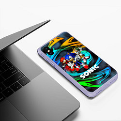 Чехол iPhone XS Max матовый SONIC TRIO, цвет: 3D-светло-сиреневый — фото 2