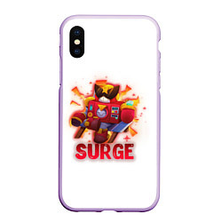 Чехол iPhone XS Max матовый Сердж Бравл Старс Surge BS, цвет: 3D-сиреневый