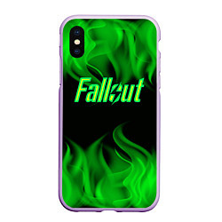 Чехол iPhone XS Max матовый FALLOUT ФЭЛЛАУТ, цвет: 3D-сиреневый