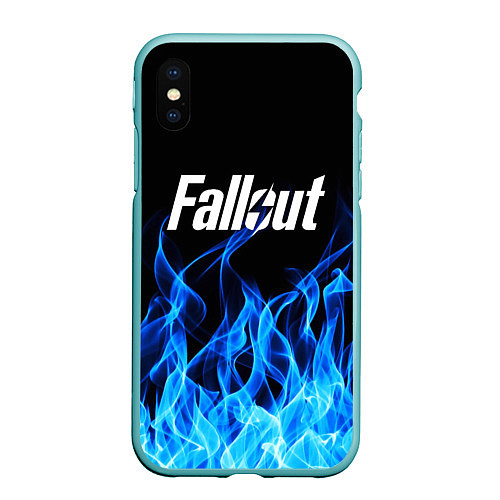 Чехол iPhone XS Max матовый FALLOUT / 3D-Мятный – фото 1