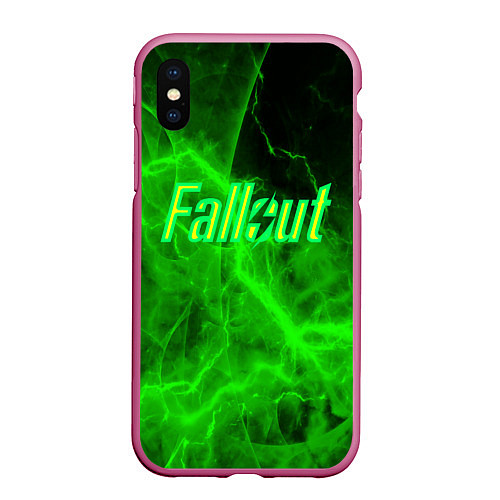 Чехол iPhone XS Max матовый FALLOUT ФЭЛЛАУТ / 3D-Малиновый – фото 1