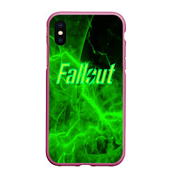 Чехол iPhone XS Max матовый FALLOUT ФЭЛЛАУТ, цвет: 3D-малиновый