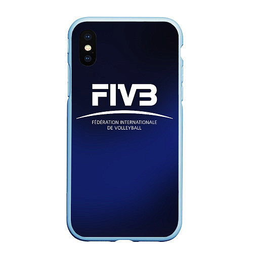 Чехол iPhone XS Max матовый FIVB Volleyball / 3D-Голубой – фото 1