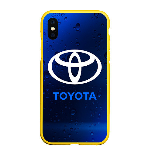 Чехол iPhone XS Max матовый TOYOTA ТОЙОТА / 3D-Желтый – фото 1