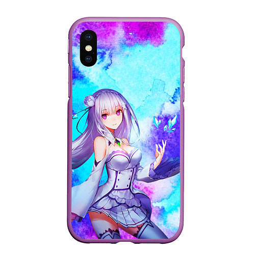 Чехол iPhone XS Max матовый Re:Zero / 3D-Фиолетовый – фото 1