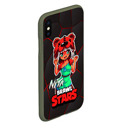 Чехол iPhone XS Max матовый Nita Brawl Stars, цвет: 3D-темно-зеленый — фото 2