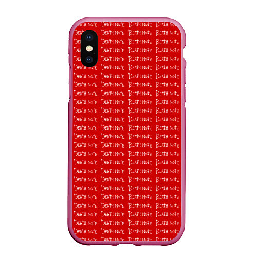 Чехол iPhone XS Max матовый Death note pattern red / 3D-Малиновый – фото 1