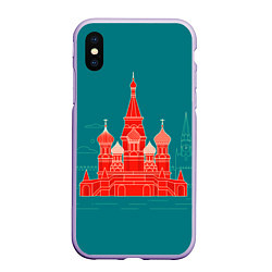 Чехол iPhone XS Max матовый Москва, цвет: 3D-светло-сиреневый